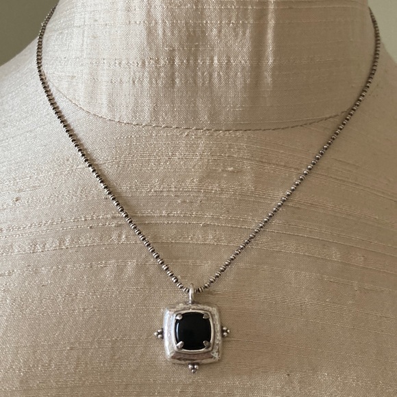 Brighton Jewelry - Brighton black onyx pendant necklace with adjustable length chain.